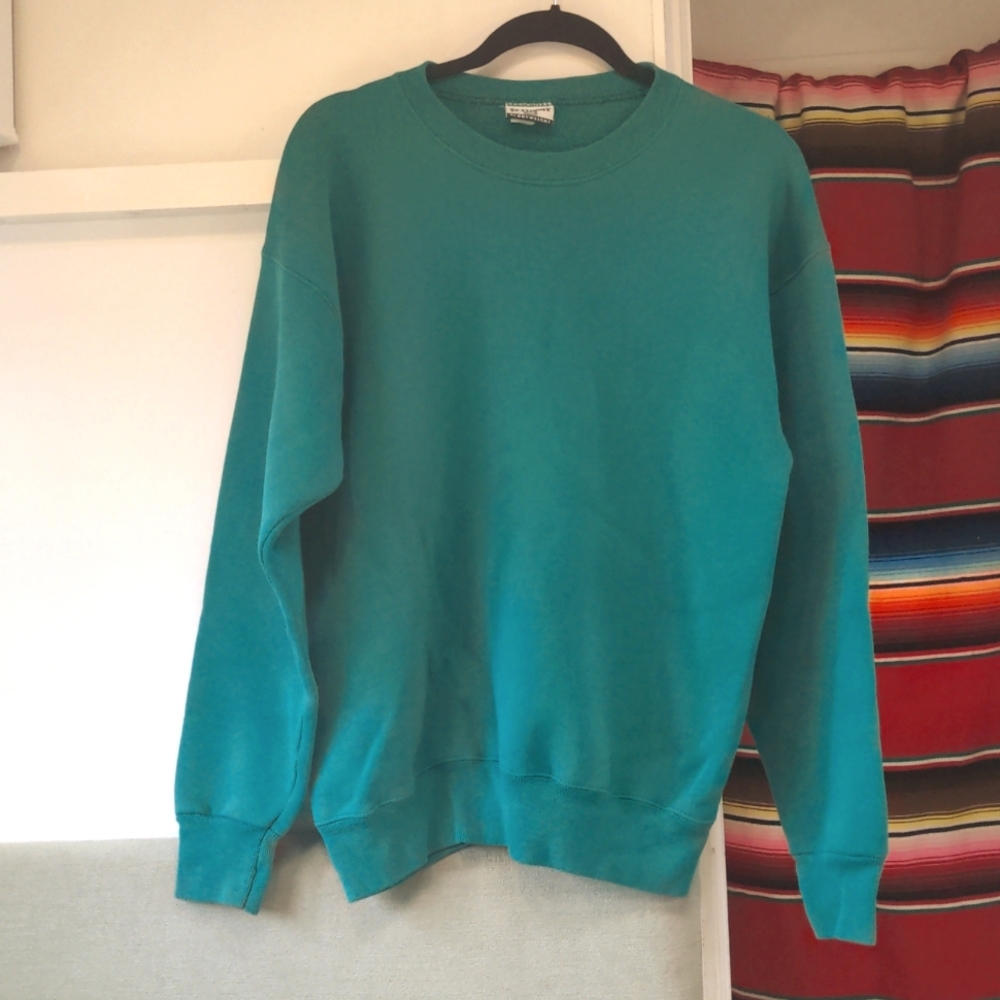 Vintage 90s Original LEE Crew Neck Sweatshirt L XL Turquoise Teal